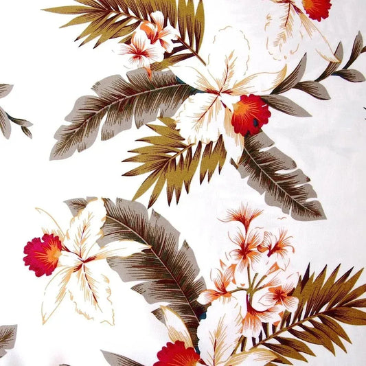 Moon white hawaiian rayon shirt - alohaz