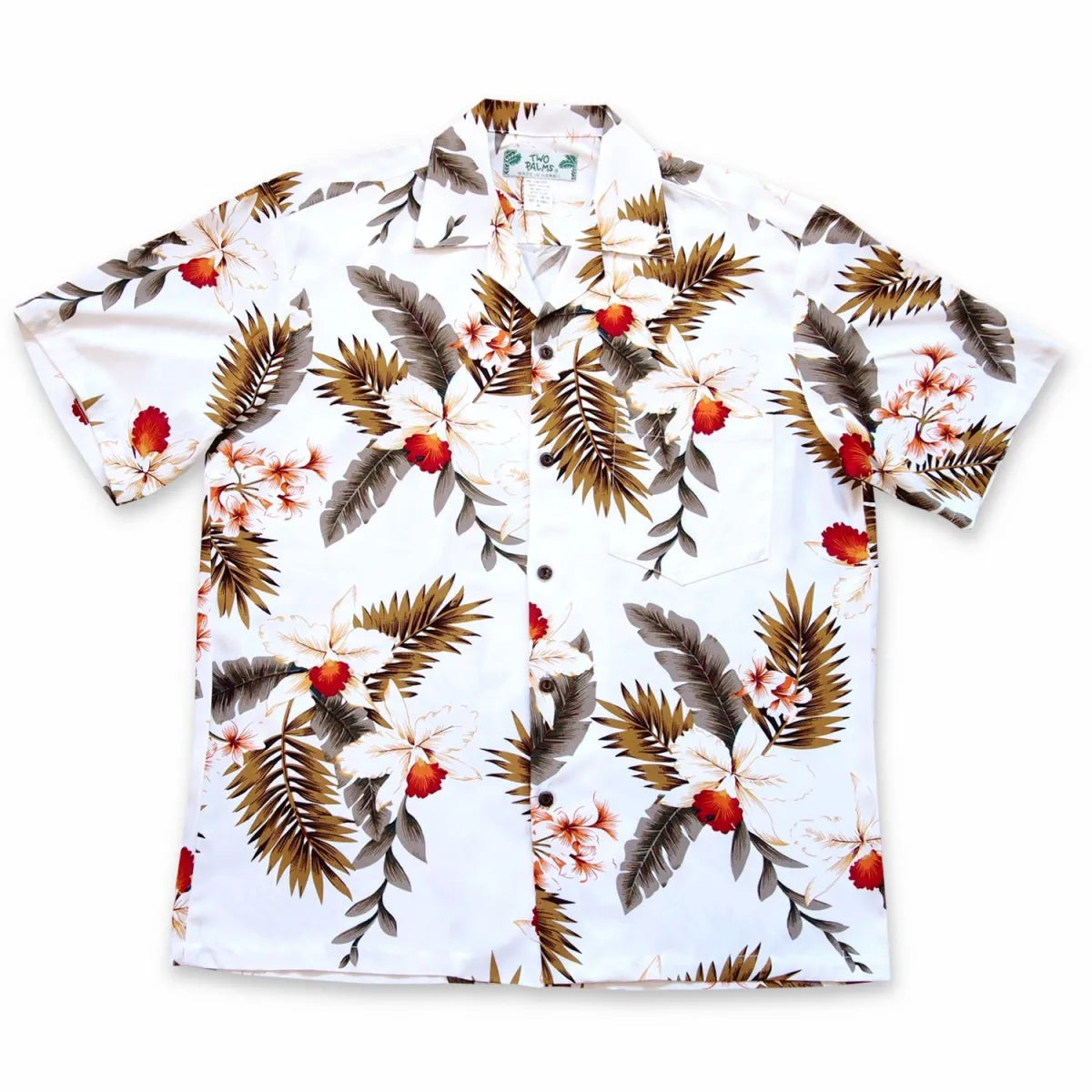 Moon white hawaiian rayon shirt
