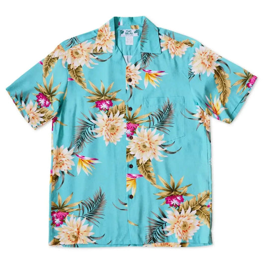 Mountain green hawaiian rayon shirt - alohaz