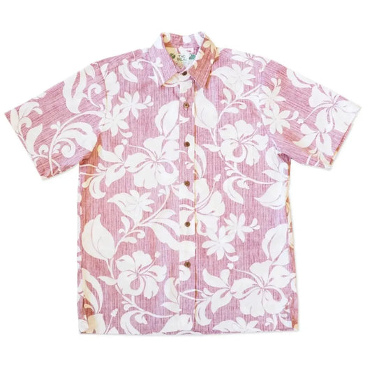 Nanakuli red reverse print hawaiian cotton shirt - alohaz