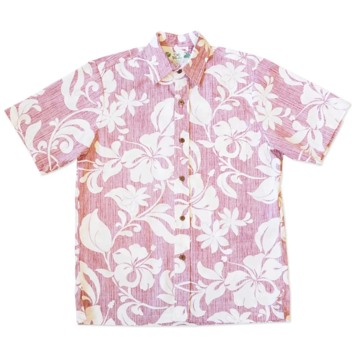 Nanakuli red reverse print hawaiian cotton shirt