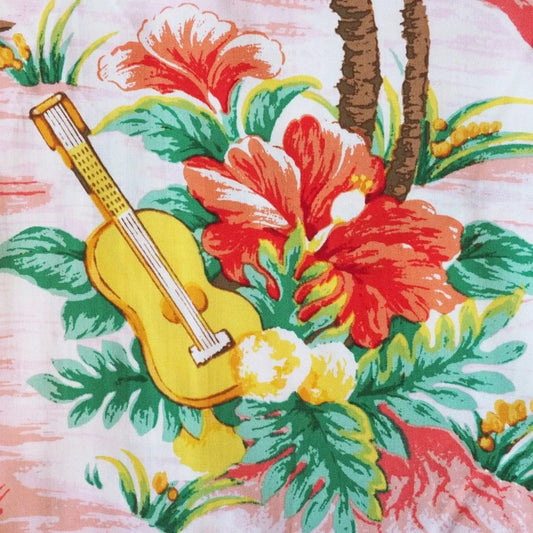 Ocean life pink hawaiian rayon fabric - alohaz