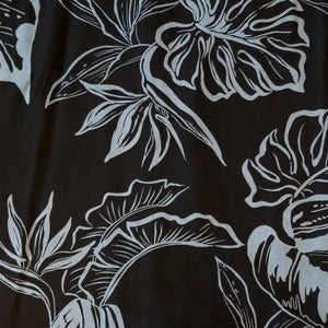 Olomana black hawaiian rayon shirt