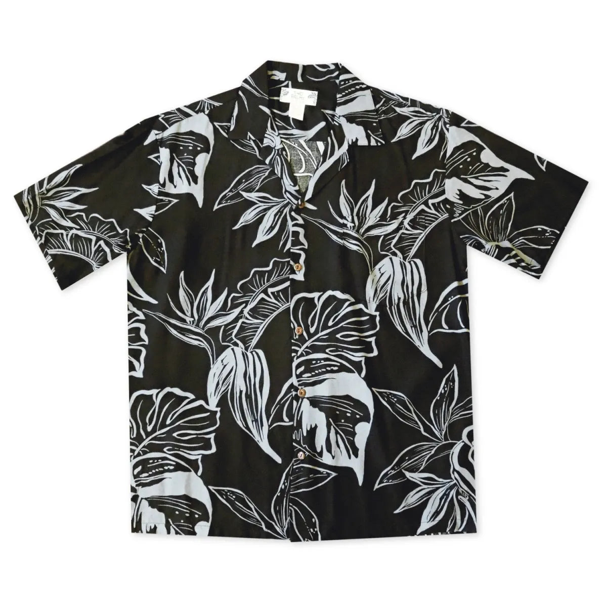 Olomana black hawaiian rayon shirt