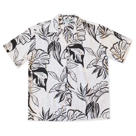 Olomana white hawaiian rayon shirt - alohaz