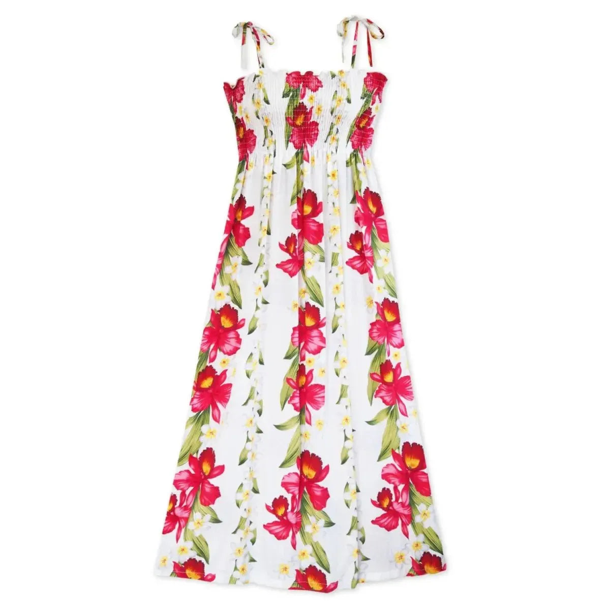 Orchid play white hawaiian maxi dress - alohaz