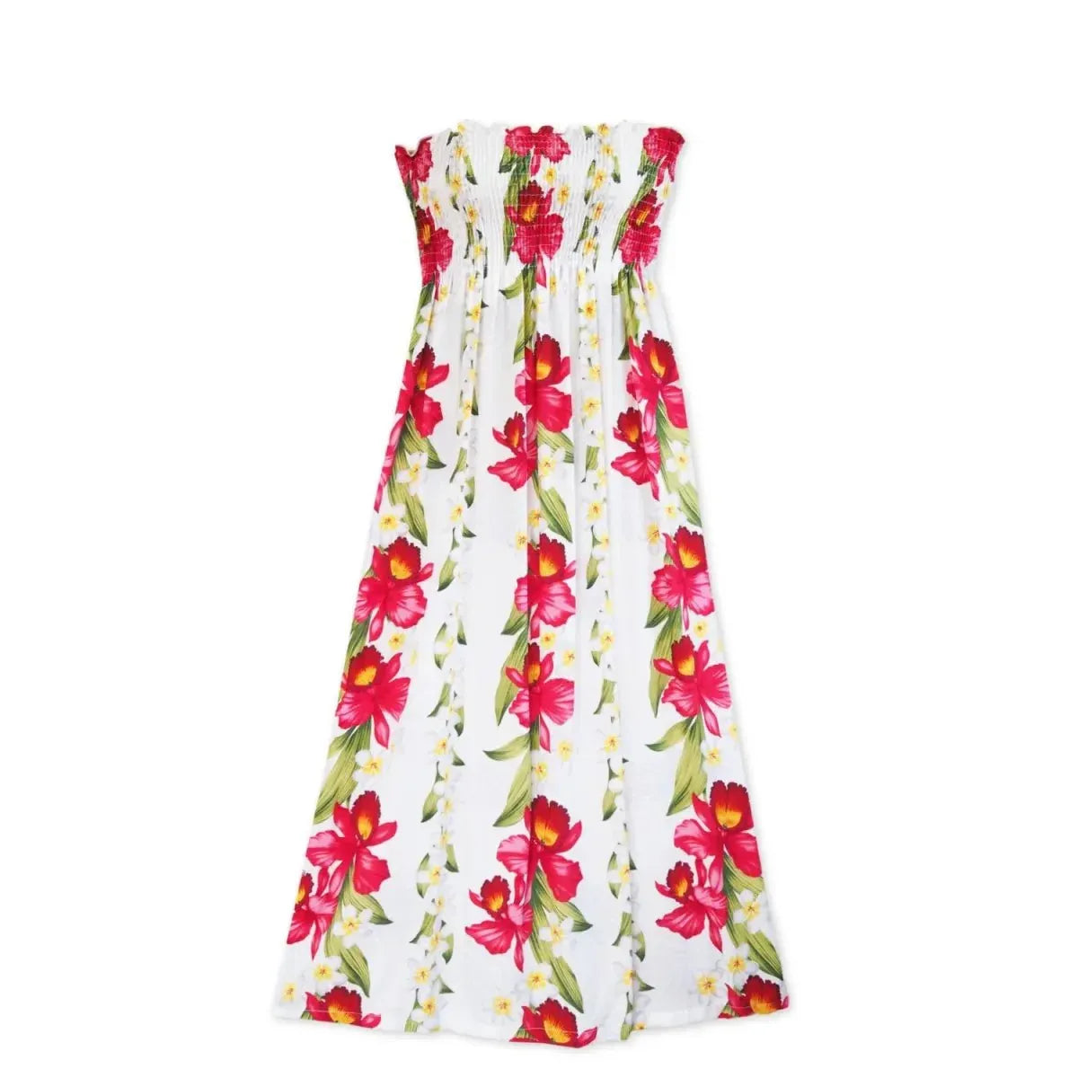 orchid play White hawaiian maxi dress