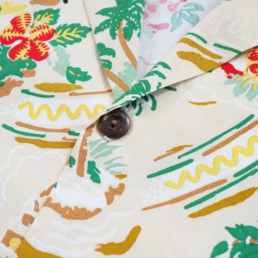 Pacific cream hawaiian rayon shirt - alohaz