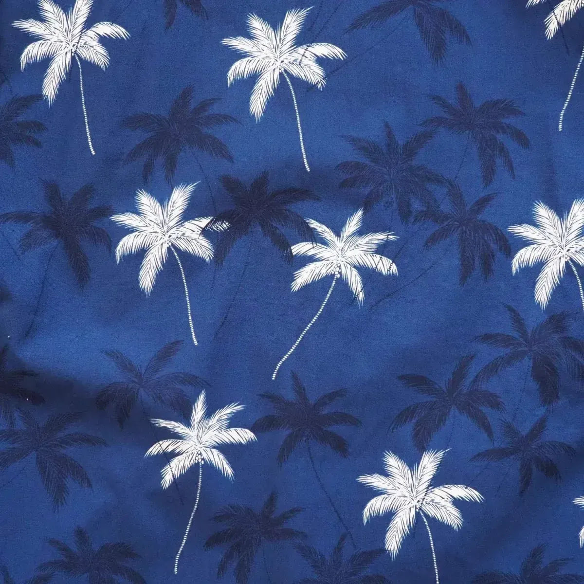 Palm beach blue hawaiian cotton shirt - alohaz