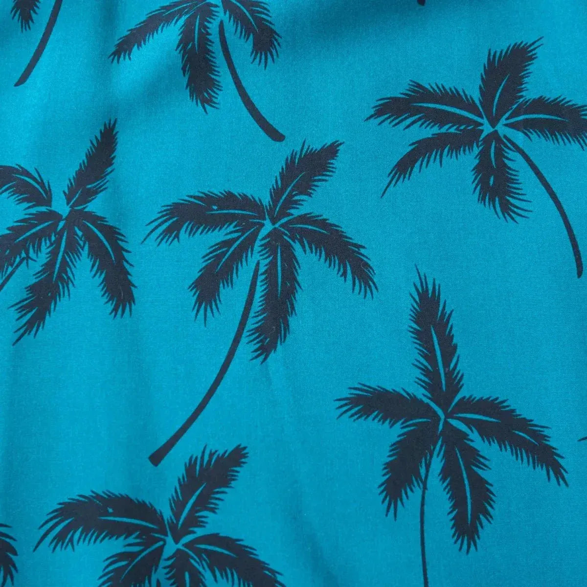 Palm breeze blue hawaiian rayon shirt - alohaz