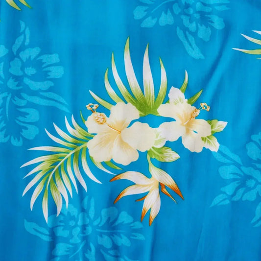 Passion blue hawaiian rayon fabric - alohaz