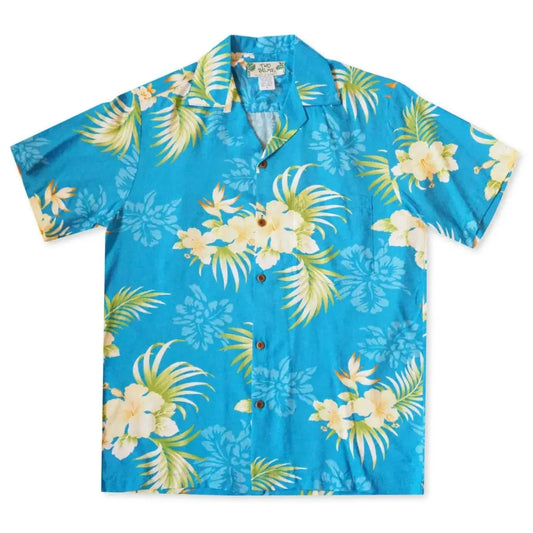 Passion blue hawaiian rayon shirt - alohaz