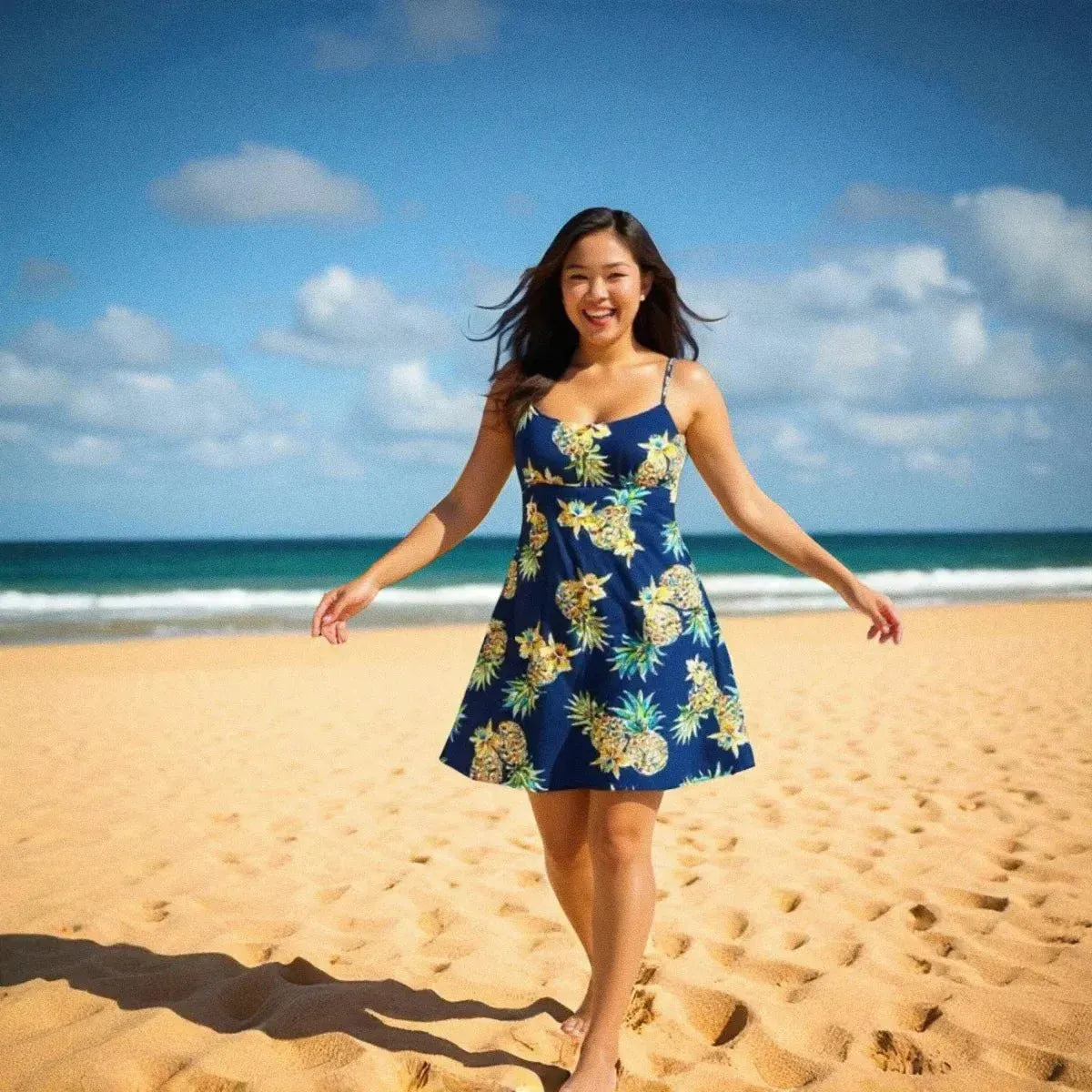 Maui Short Pineapples Hawaiian Dress