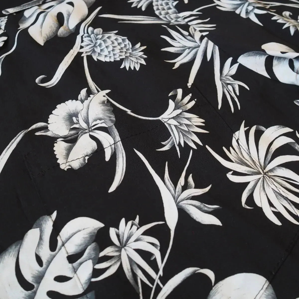 Pineapple paradise black hawaiian rayon shirt - alohaz