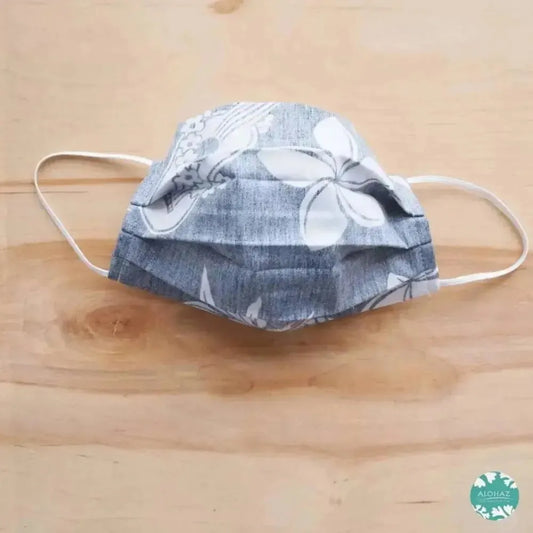 Pleated face mask + filter pocket ~ blue ukulele - alohaz