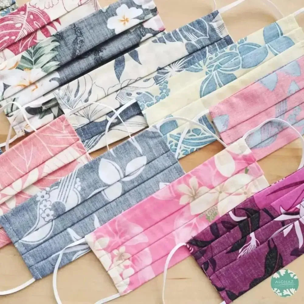 Pleated face mask + filter pocket ~ coral haven - alohaz