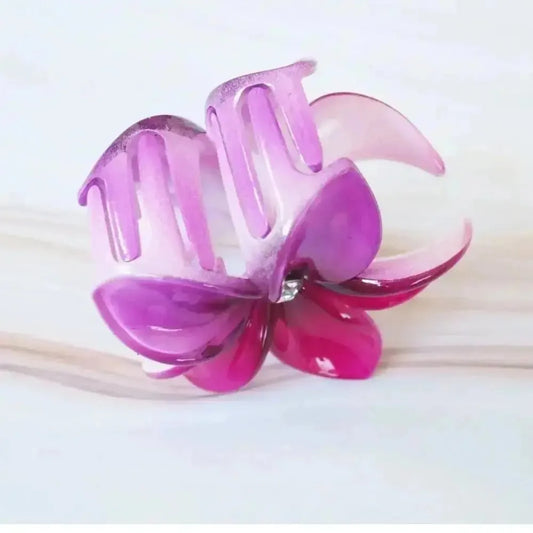 Plumeria purple hawaiian hair claw - alohaz