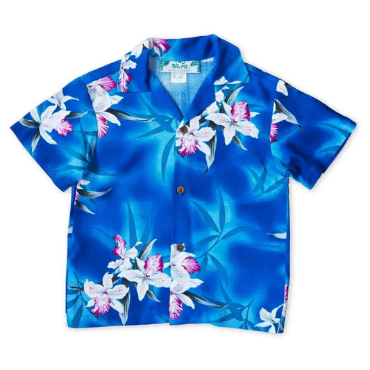 Poipu blue hawaiian boy shirt - alohaz