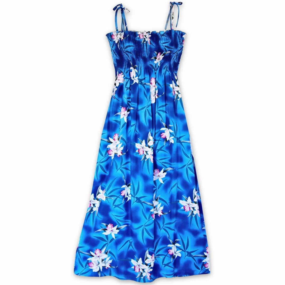 Poipu blue hawaiian maxi dress