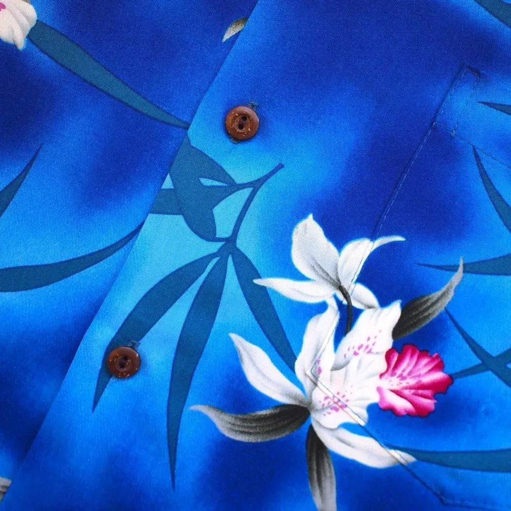 Poipu blue hawaiian rayon shirt - alohaz