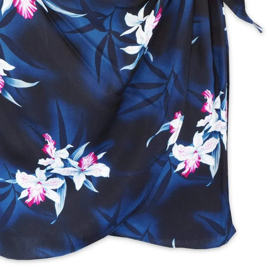 Poipu grey hawaiian honi sarong dress - alohaz