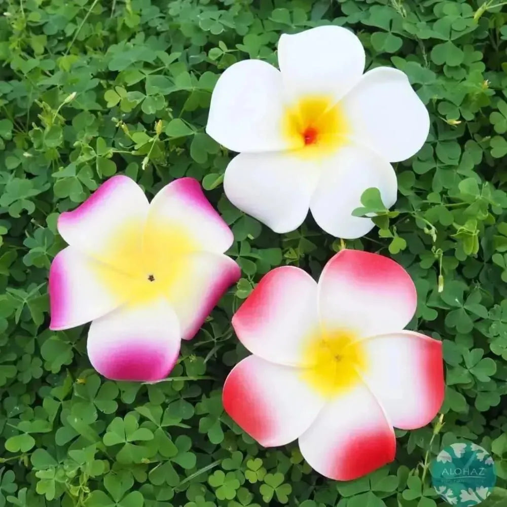 Purple lucky plumeria hawaiian flower hair clip - alohaz