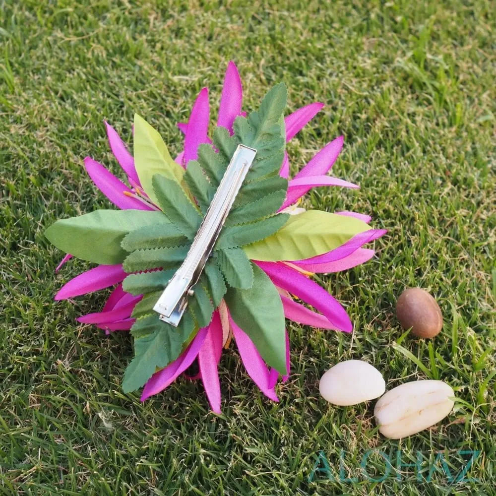 Purple orchid jungle hawaiian flower hair clip - alohaz