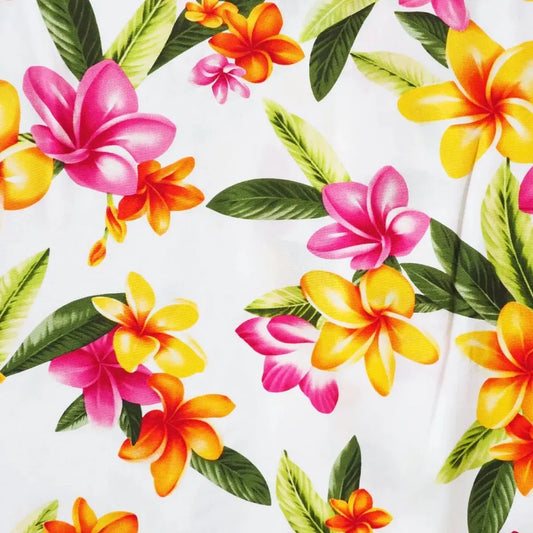 Rain white hawaiian aloha rayon shirt - alohaz