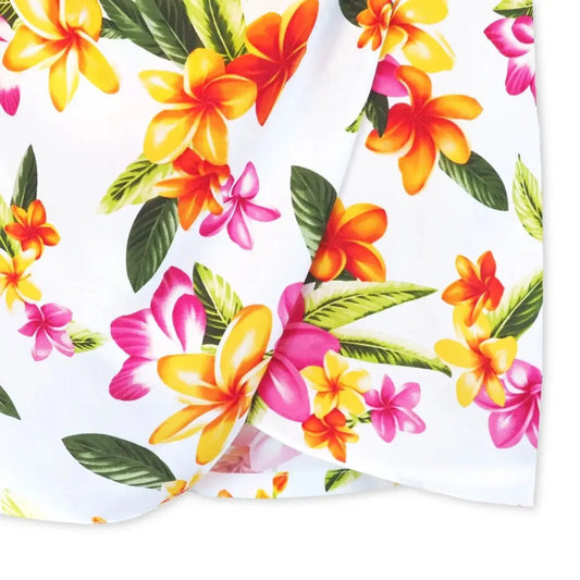 Rain white hawaiian honi sarong dress - alohaz