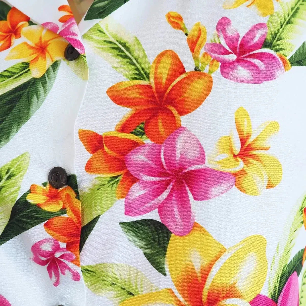 Rain white hawaiian lady blouse - alohaz