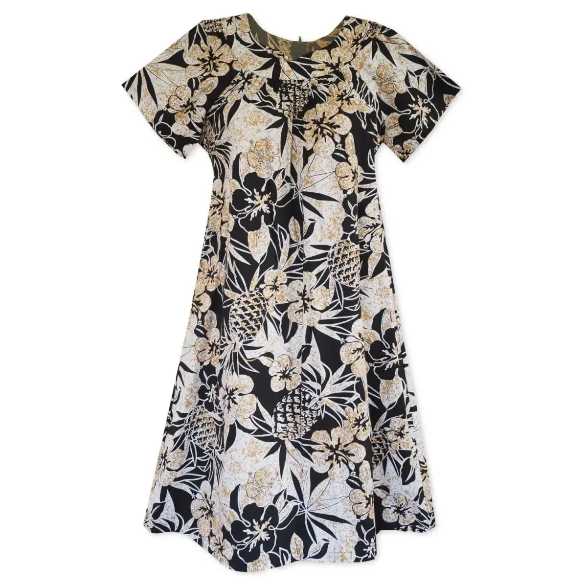 sweet pineapple black hawaiian muumuu - Alohaz sweet pineapple black hawaiian muumuu - Alohaz