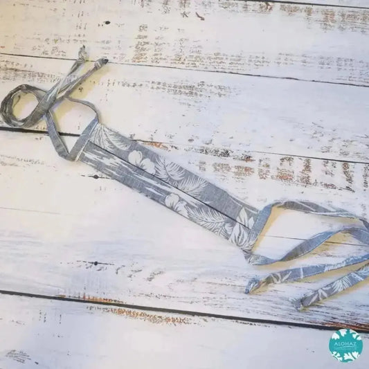 Tie back face mask + filter pocket ~ navy old hawaii