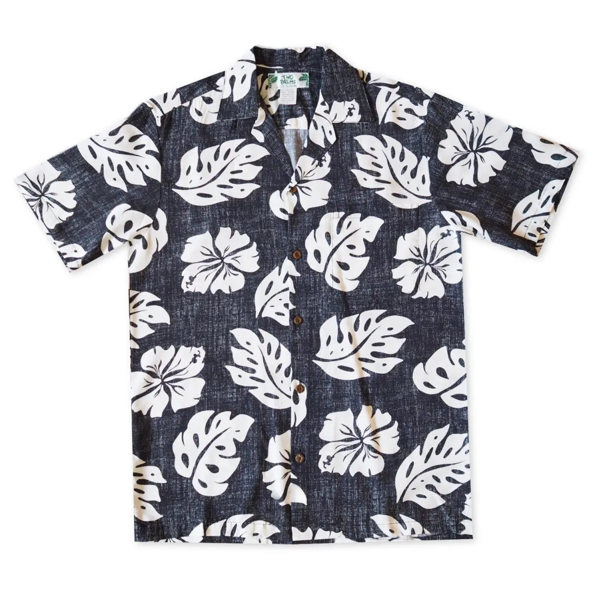 Tradewinds black hawaiian aloha rayon shirt
