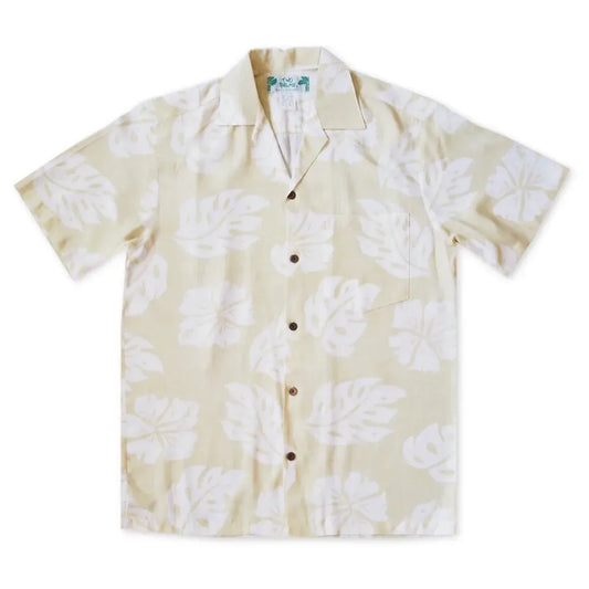 Tradewinds cream hawaiian aloha rayon shirt - alohaz
