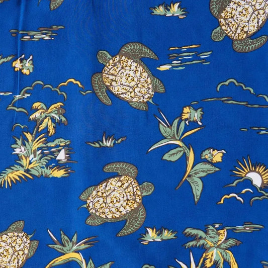 Turtle bay blue hawaiian rayon shirt - alohaz