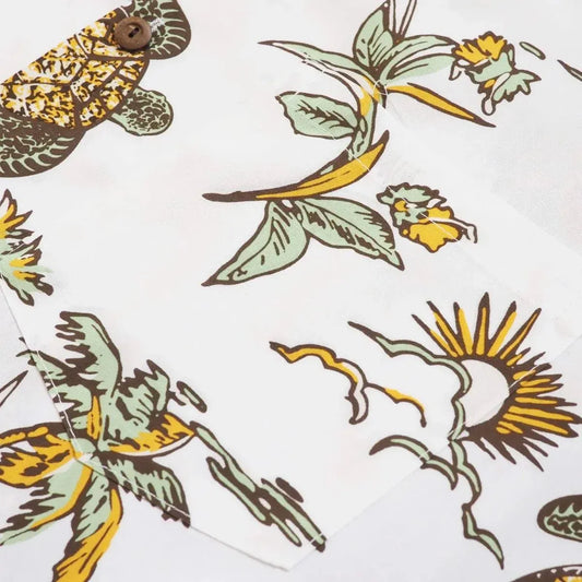 Turtle bay white hawaiian rayon shirt - alohaz