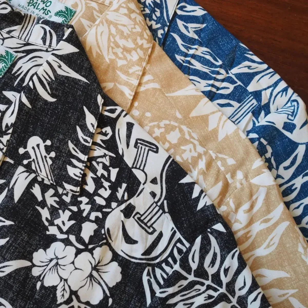 Ukulele serenade blue hawaiian rayon shirt - alohaz