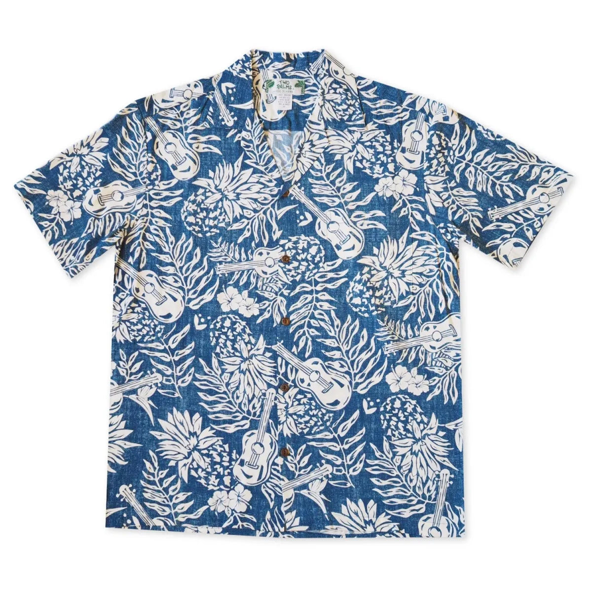 Ukulele serenade blue hawaiian rayon shirt