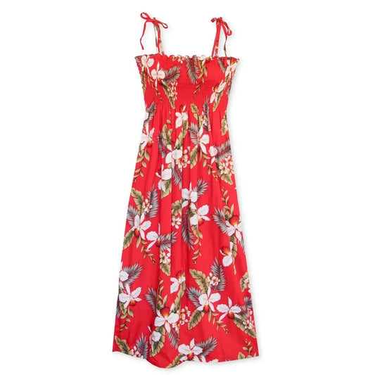 Volcanic red hawaiian maxi dress - alohaz