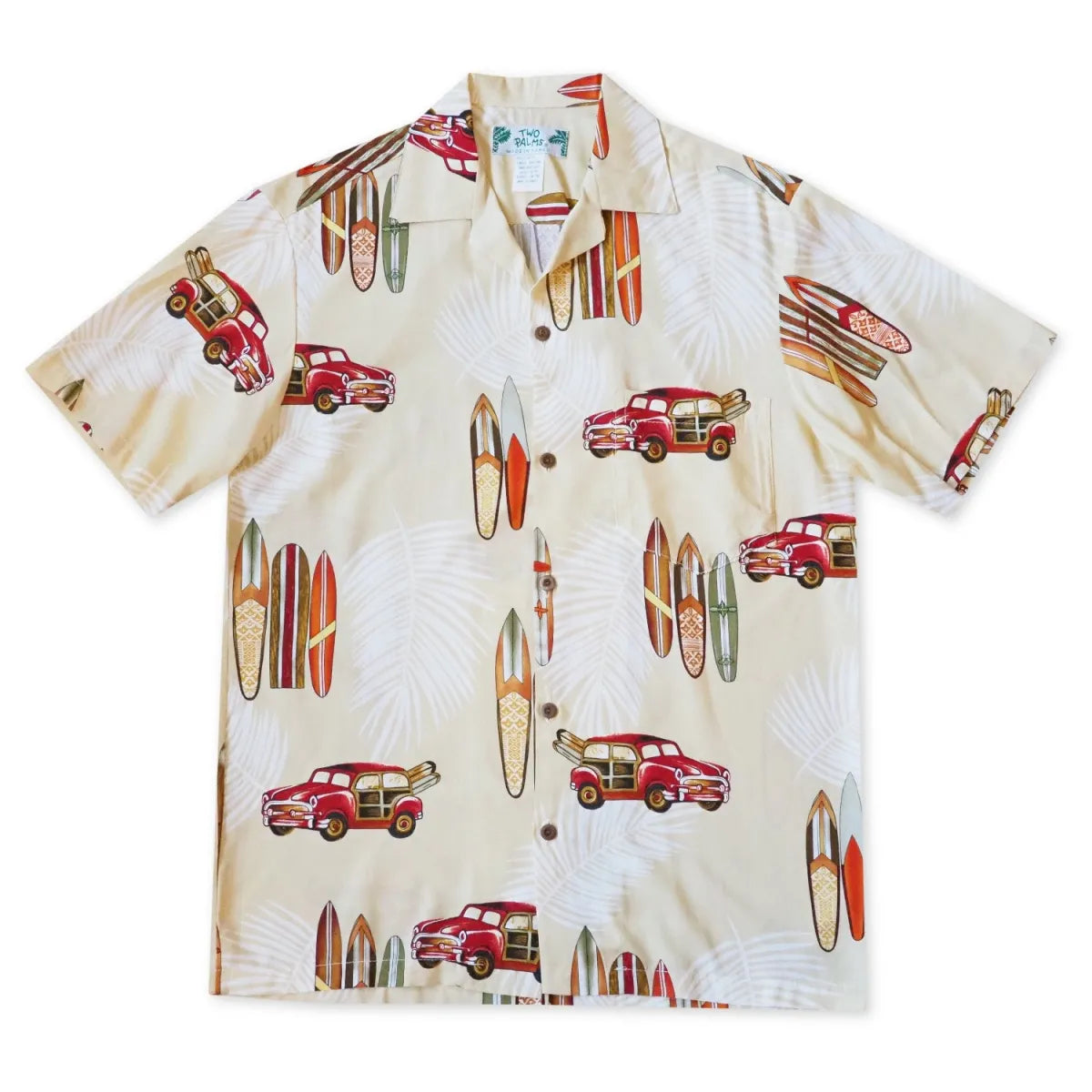 Woody cruiser cream hawaiian aloha rayon shirt