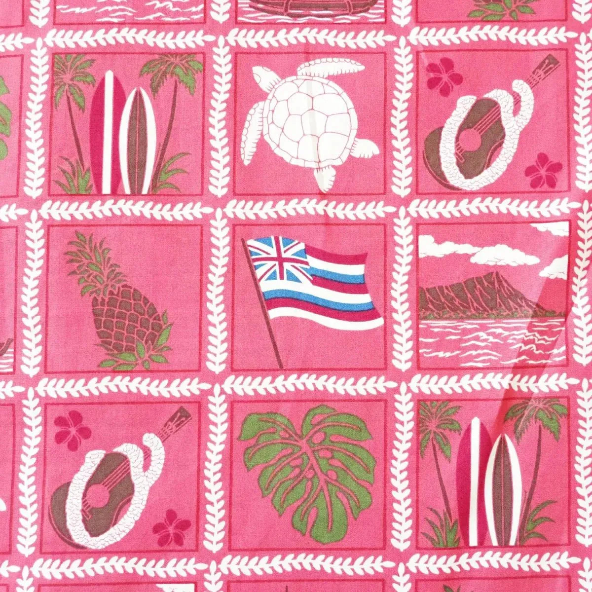 50th state pink hawaiian cotton shirt - alohaz