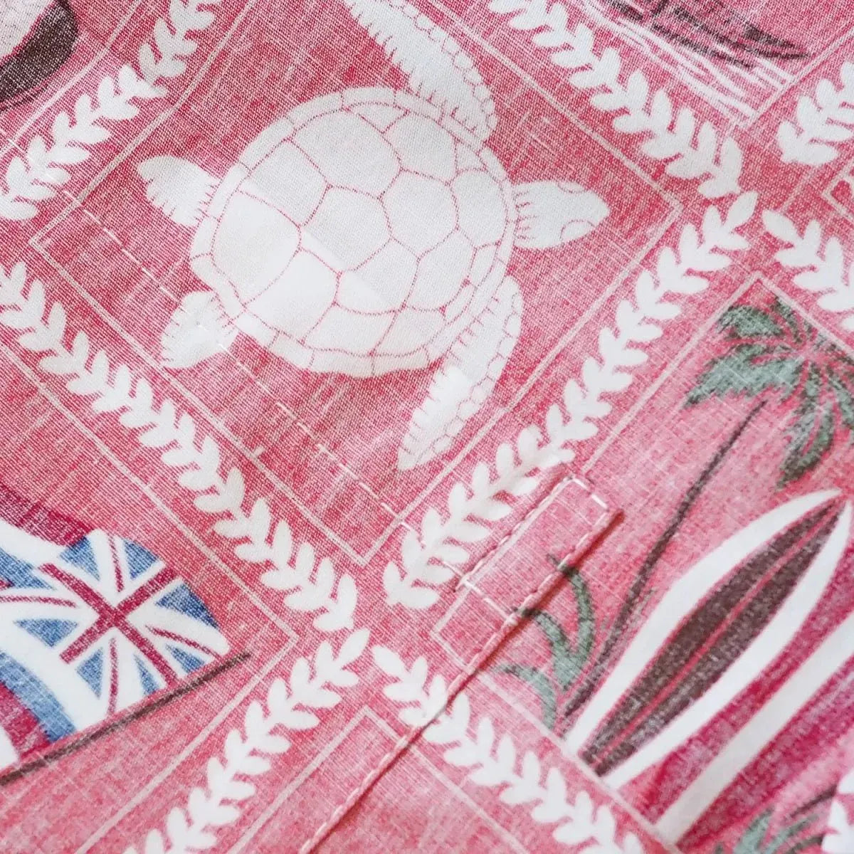 50th state pink reverse print hawaiian cotton shirt - alohaz