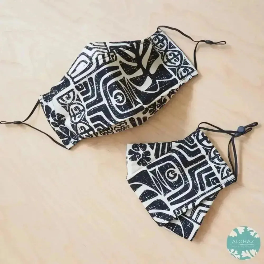 Antimicrobial 3d face mask + adjustable loops ~ black