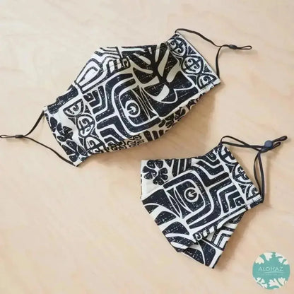 Antimicrobial 3d face mask + adjustable loops ~ black