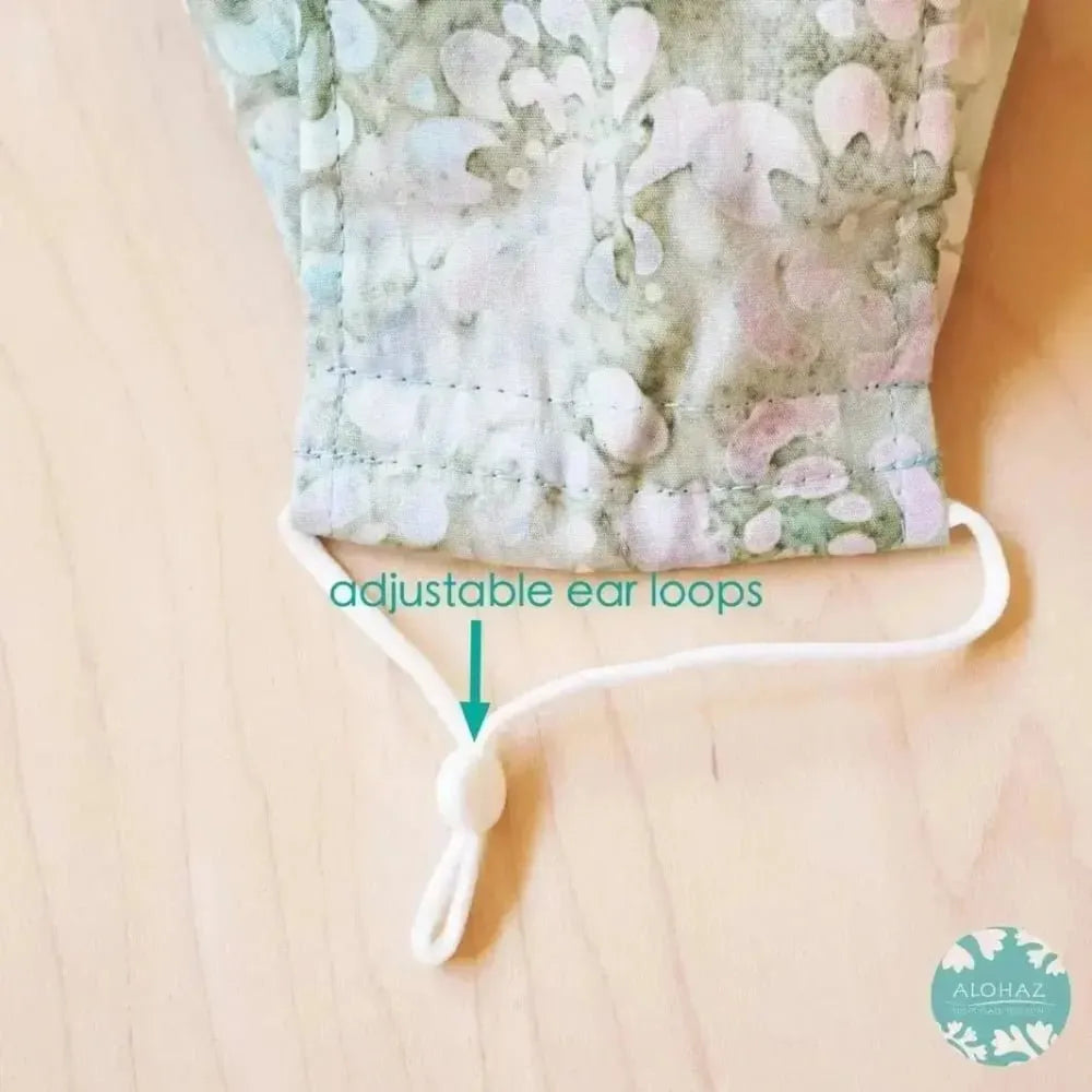 Antimicrobial 3d face mask + adjustable loops ~ green eden