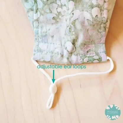 Antimicrobial 3d face mask + adjustable loops ~ green eden