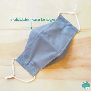Antimicrobial 3d face mask + adjustable loops ~ grey solid