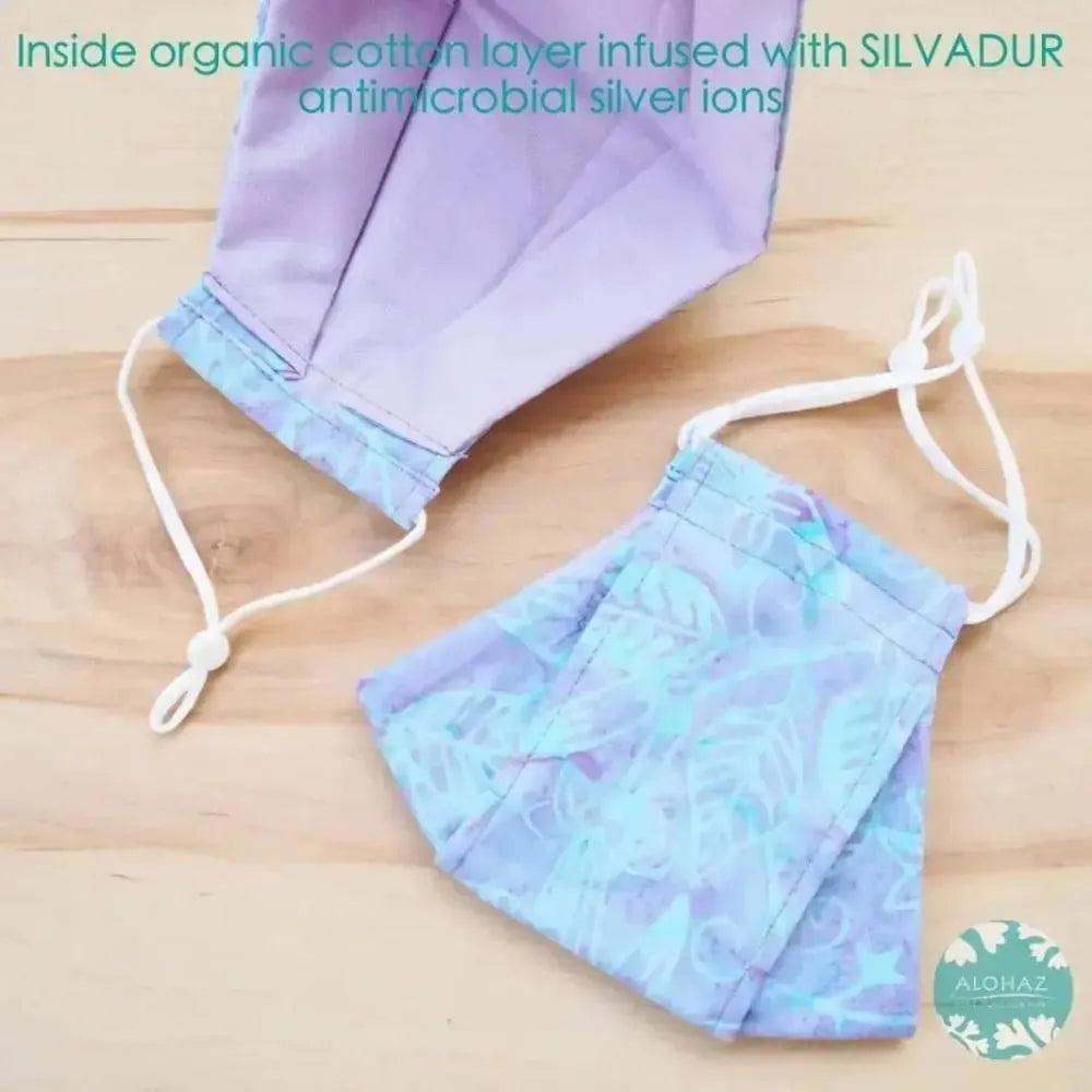 Antimicrobial 3d face mask + adjustable loops ~ lavender