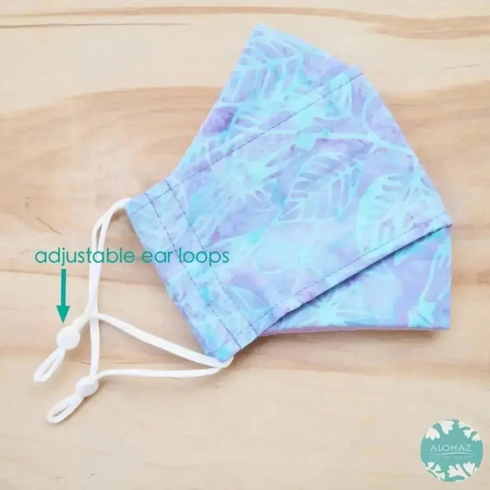 Antimicrobial 3d face mask + adjustable loops ~ lavender