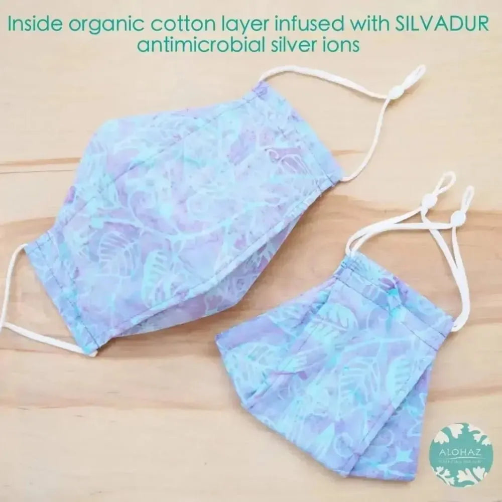 Antimicrobial 3d face mask + adjustable loops ~ lavender